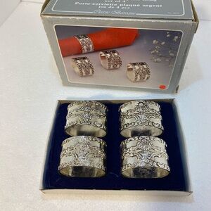 Silver Plated Napkin Rings Set of 4